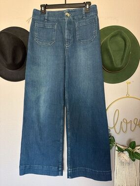 Anthropologie Deep Blue Straight Jeans